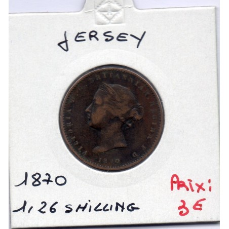 Jersey 1/26 Shilling 1870 TB+, KM 4 pièce de monnaie