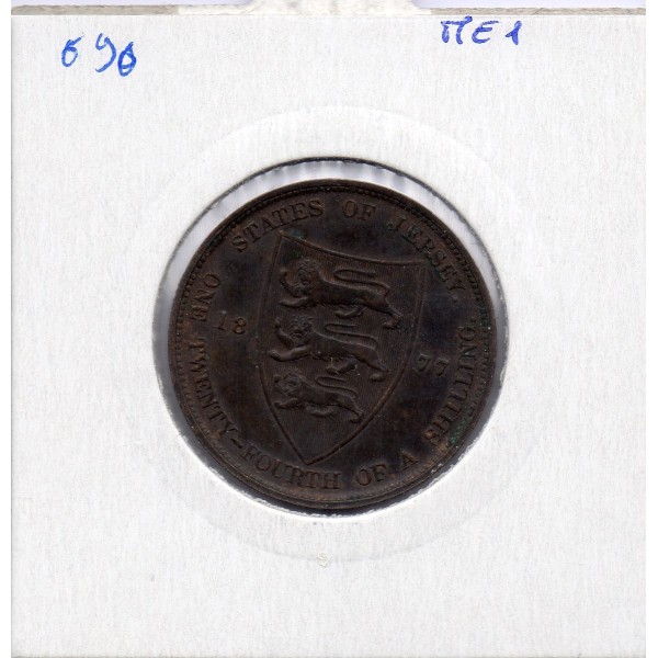 Jersey 1/24 Shilling 1877 TTB, KM 7 pièce de monnaie