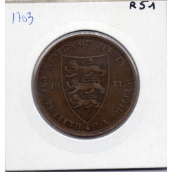 Jersey 1/12 Shilling 1911 TTB, KM 12 pièce de monnaie