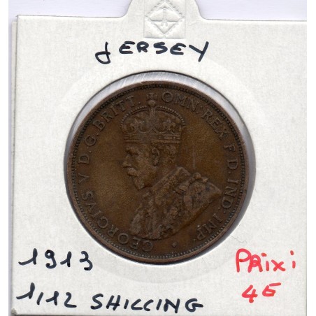 Jersey 1/12 Shilling 1913 TTB, KM 12 pièce de monnaie