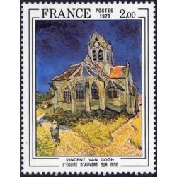 Timbre France Yvert No 2054 Vincent van Gogh, église d'Auvers-sur-Oise