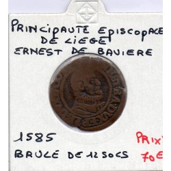 Liège Ernest de Bavière, brûle de 12 sols 1585, pièce de monnaie