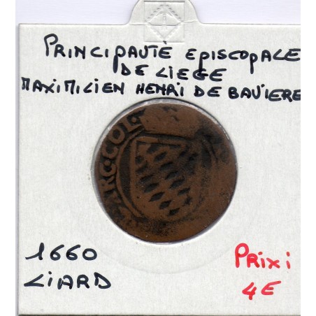 Liège Maximilien-Henri de Bavière, Liard 1660, KM 72 pièce de monnaie