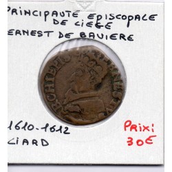 Liège Ernest de Bavière, Liard 1610-1612, KM 10 pièce de monnaie