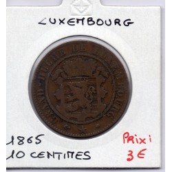Luxembourg 10 centimes 1865 TB, KM 23 pièce de monnaie