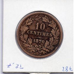 Luxembourg 10 centimes 1870 sans point TB+, KM 23 pièce de monnaie