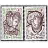 Timbre Yvert No 2070a-2071a France, paire croix rouge issus de carnets