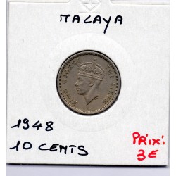 Malaya 10 cents 1948 Sup-, KM 8 pièce de monnaie