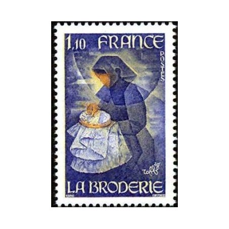 Timbre France Yvert No 2079 La Broderie
