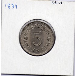 Malte 5 cents 1976 Sup, KM 10 pièce de monnaie