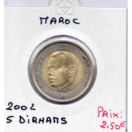 Maroc 5 dirhams 1423 AH - 2002 Sup, KM Y109 pièce de monnaie