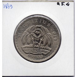 Ile Maurice 5 rupees 2010 Sup, KM 56 pièce de monnaie