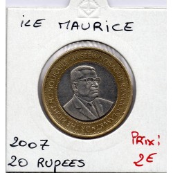 Ile Maurice 20 rupees 2007 Sup, KM 66 pièce de monnaie