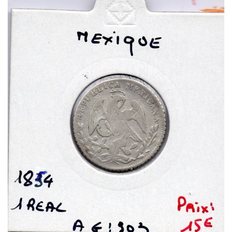 Mexique 1 real 1854 Mexico TB, KM 372 pièce de monnaie