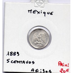 Mexique 5 centavos 1889 Sup, KM 398 pièce de monnaie