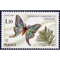 Timbre France Yvert No 2089 Papillon, Graellsia isabellae gr