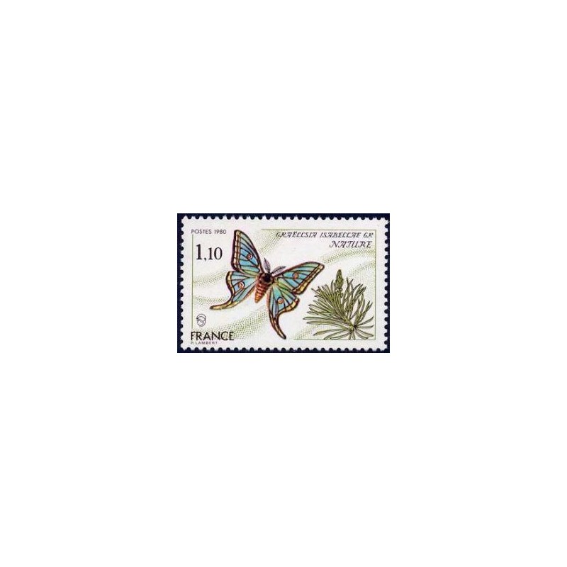 Timbre France Yvert No 2089 Papillon, Graellsia isabellae gr