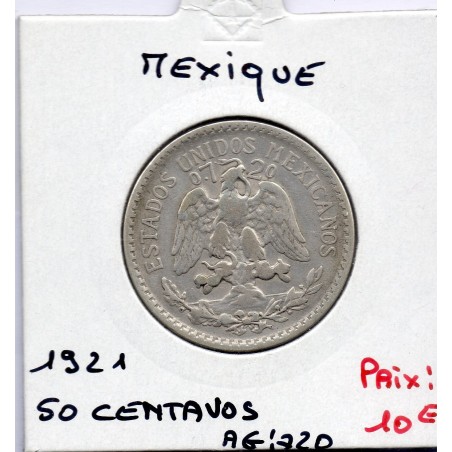 Mexique 50 centavos 1919 TTB-, KM 447 pièce de monnaie