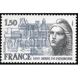 Timbre France Yvert No 2092 Année du Patrimoine