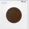 Norvège 5 ore 1940 TTB, KM 368 pièce de monnaie
