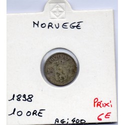 Norvège 10 ore 1898 TB, KM 350 pièce de monnaie