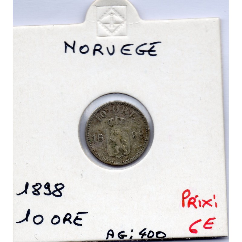 Norvège 10 ore 1898 TB, KM 350 pièce de monnaie