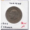 Norvège 5 Kroner 1964 TTB, KM 412 pièce de monnaie