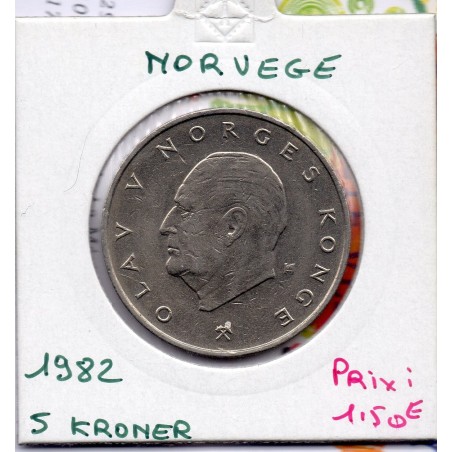 Norvège 5 Kroner 1982 TTB, KM 420 pièce de monnaie