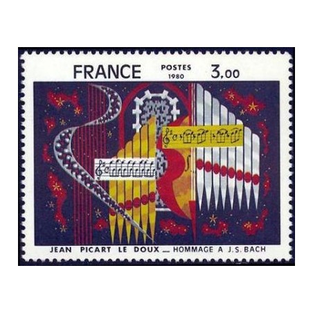 Timbre France Yvert No 2107 Jean Picart Le Doux, hommage à j s Bach