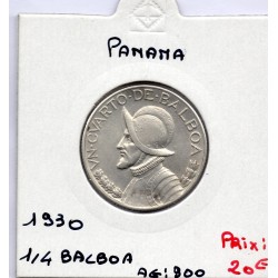 Panama 1/4 de Balboa 1930 TTB+, KM 11.1 pièce de monnaie