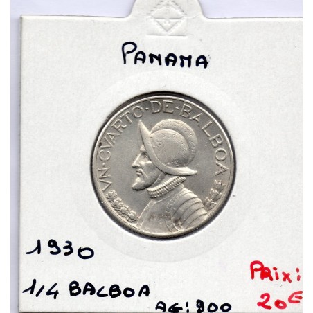 Panama 1/4 de Balboa 1930 TTB+, KM 11.1 pièce de monnaie