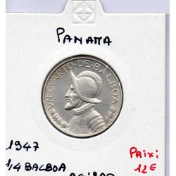 Panama 1/4 de Balboa 1947  TTB+, KM 11.1 pièce de monnaie