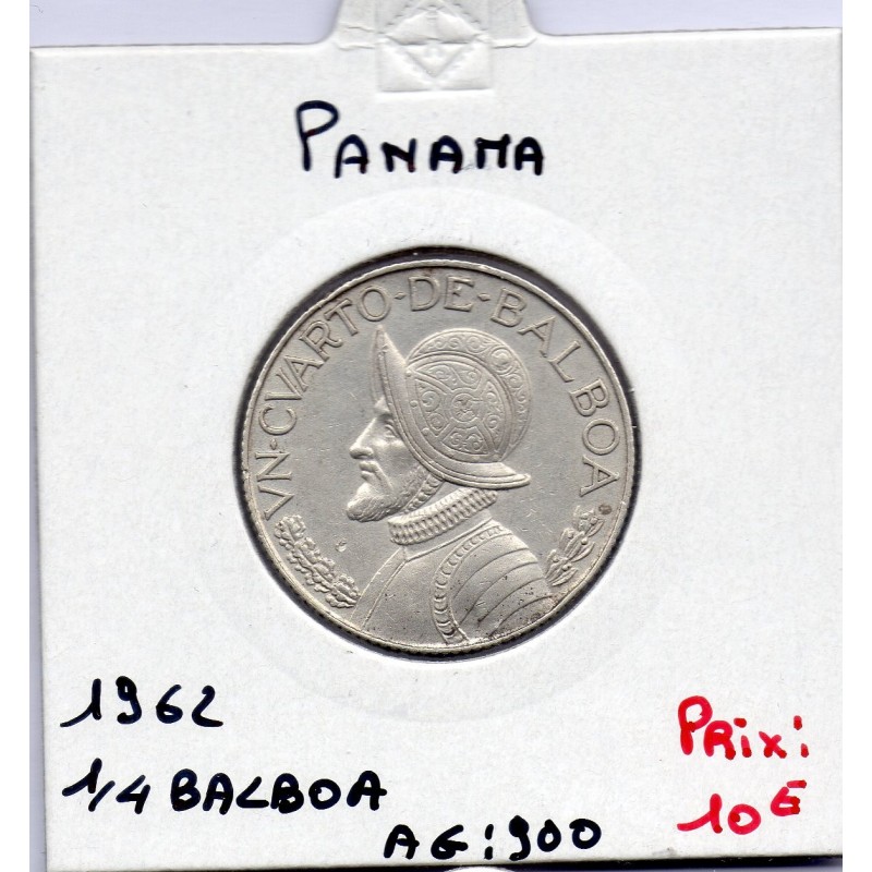 Panama 1/4 de Balboa 1962 Sup, KM 11.2 pièce de monnaie