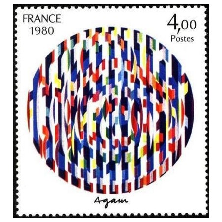 Timbre France Yvert No 2113 Yaacov Agam, Message de Paix