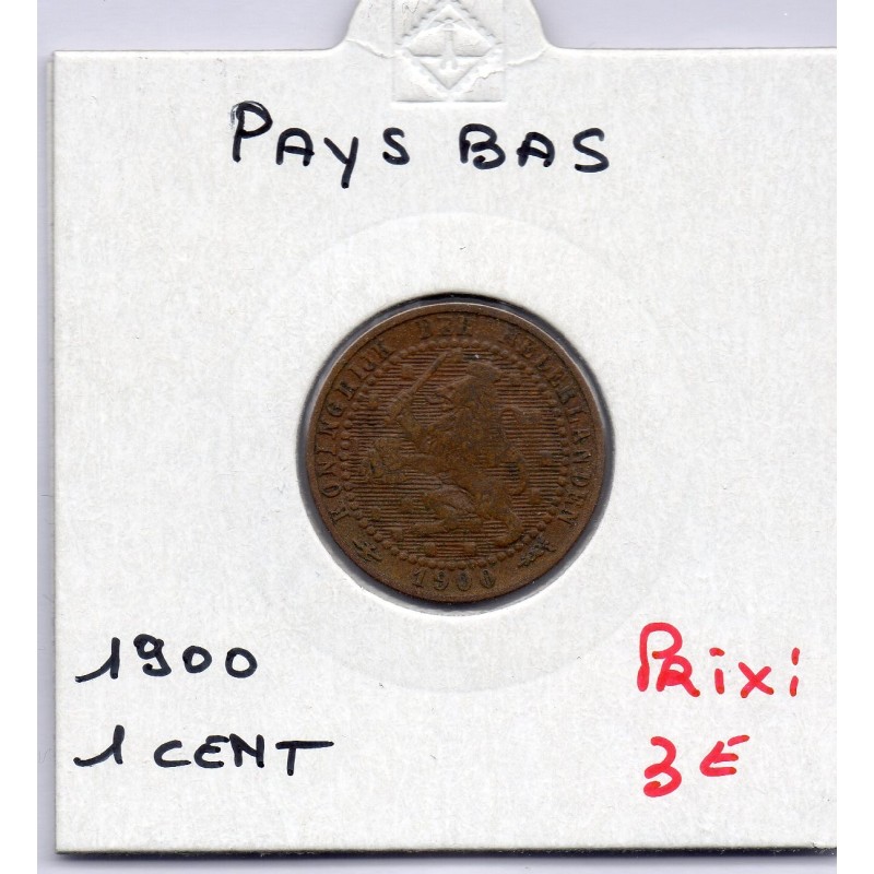 Pays Bas 1 cent 1900 TTB, KM 107 pièce de monnaie