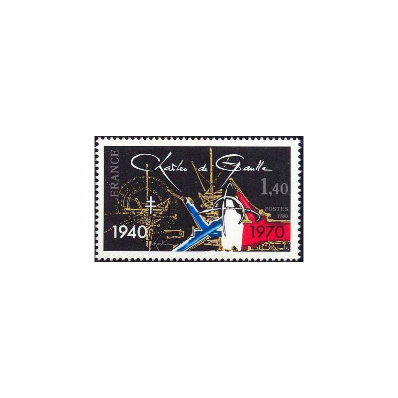Timbre France Yvert No 2114 Charles de Gaulle