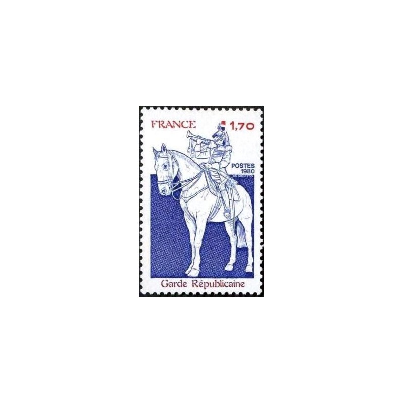 Timbre France Yvert No 2115 Garde Républicaine, Trompette de la Garde