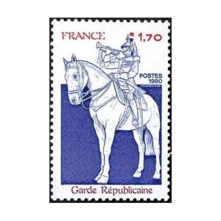 Timbre France Yvert No 2115 Garde Républicaine, Trompette de la Garde