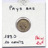 Pays Bas 10 cents 1890 Sup, KM 80 pièce de monnaie