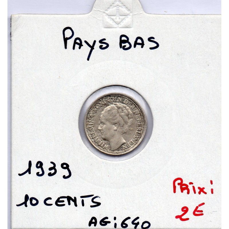 Pays Bas 10 cents 1939 Sup, KM 163 pièce de monnaie