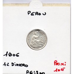 Pérou 1/2 dinero 1906 Sup, KM 206 pièce de monnaie