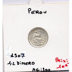 Pérou 1/2 dinero 1907 Sup, KM 206 pièce de monnaie