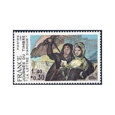 Timbre Yvert No 2124 Journée du timbre, La Lettre d' Amour de Goya