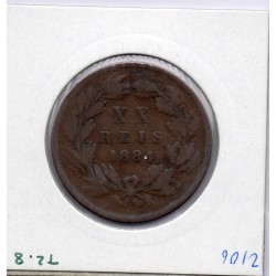 Portugal 20 reis 1884 B, KM 527 pièce de monnaie