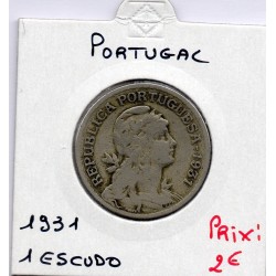 Portugal 1 escudo 1931 TB, KM 578 pièce de monnaie
