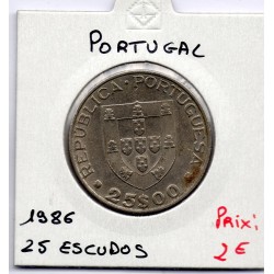 Portugal 25 escudos CEE 1986  Sup, KM 635 pièce de monnaie