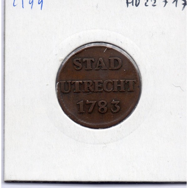 Provinces Unies Utrecht 1 Duit 1783 TB, KM 91 pièce de monnaie