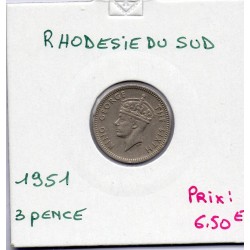 Rhodésie du sud 3 pence 1951 Sup, KM 20 pièce de monnaie