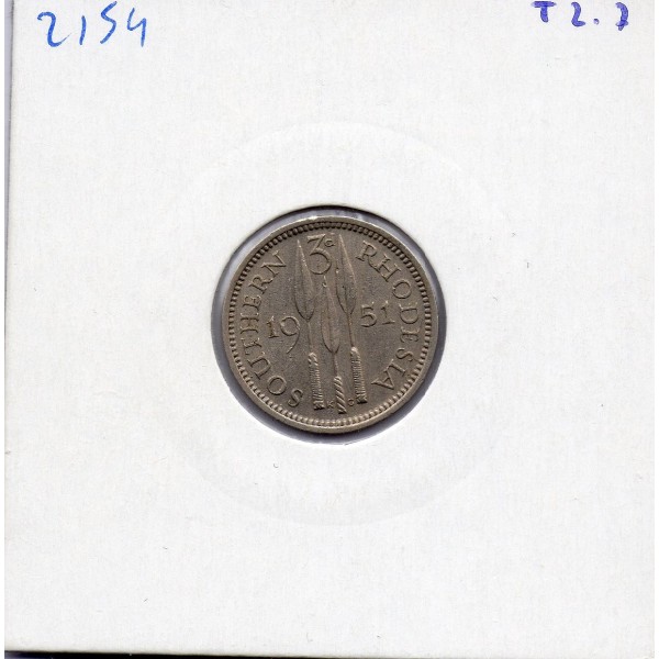 Rhodésie du sud 3 pence 1951 Sup, KM 20 pièce de monnaie