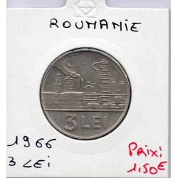 Roumanie 3 lei 1966 Sup , KM 96 pièce de monnaie